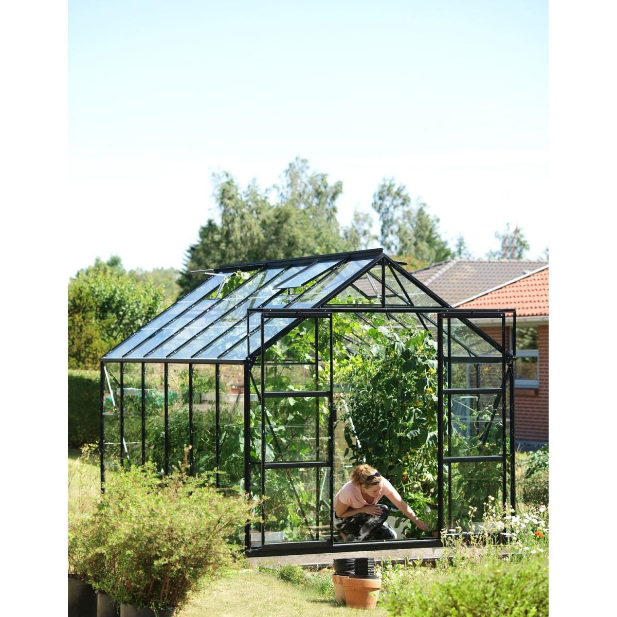 Vitavia Gewächshaus Uranus 9900 9,9m² 3 mm Einscheibensicherheitsglas schwarz