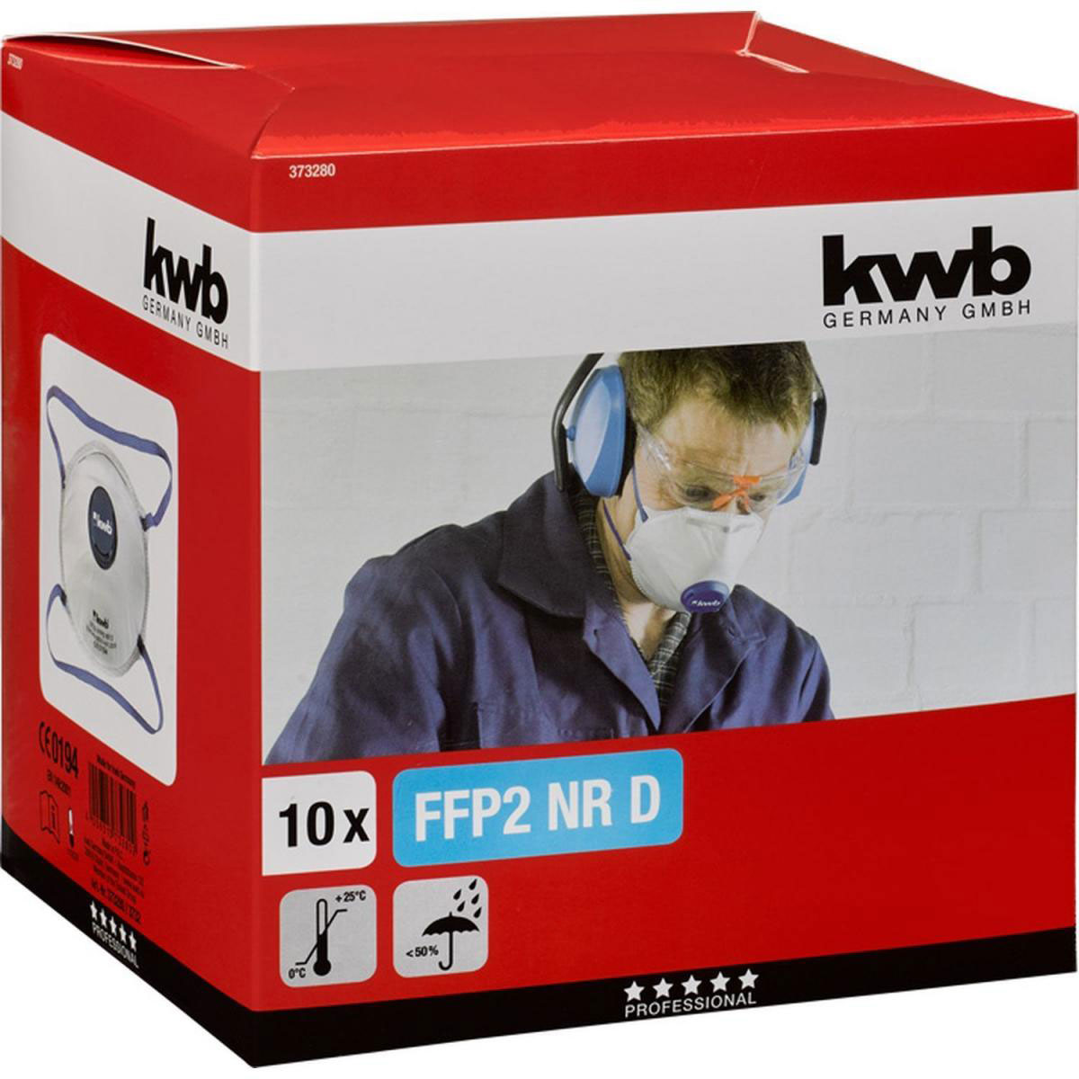 kwb  Feinstaubmaske FFP 2 mit Ausatemventil 10 Stück Bild 2