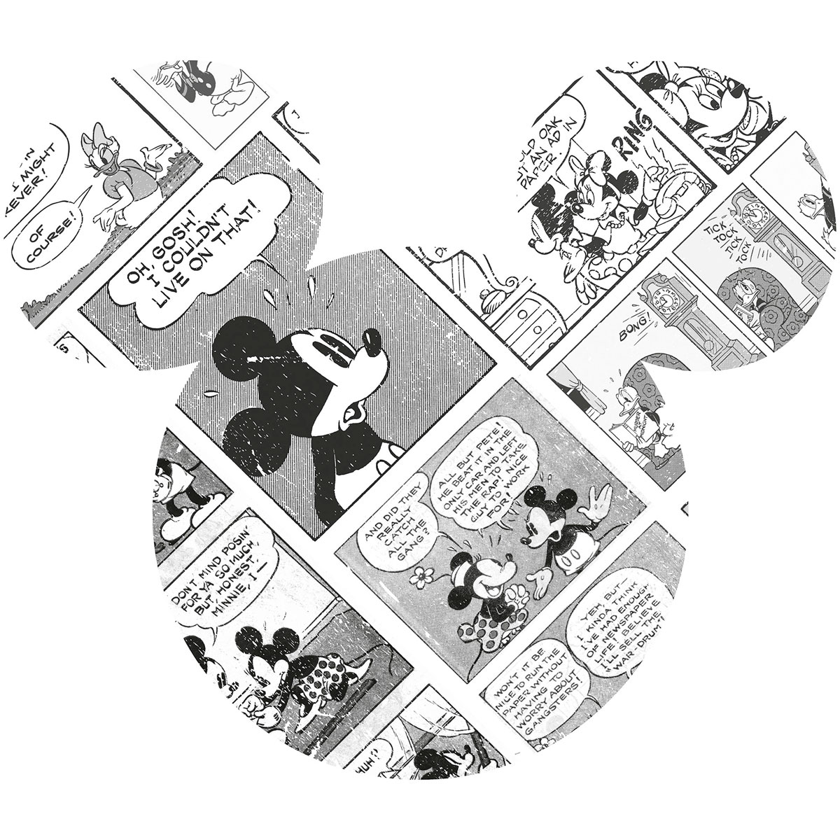 Komar  Selbstklebende Vlies Fototapete rund Mickey Head Comic Cartoon Durchmesser 125 cm Bild 2