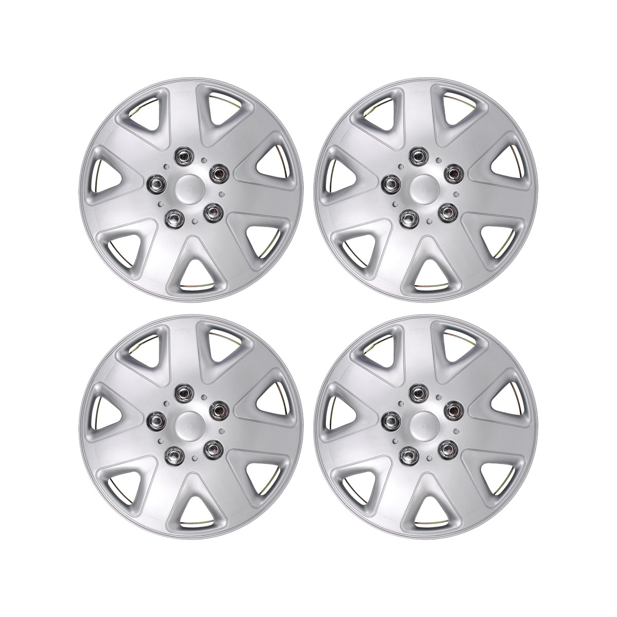 Basic Radzierblenden-Set 14 Zoll silber 4-teilig