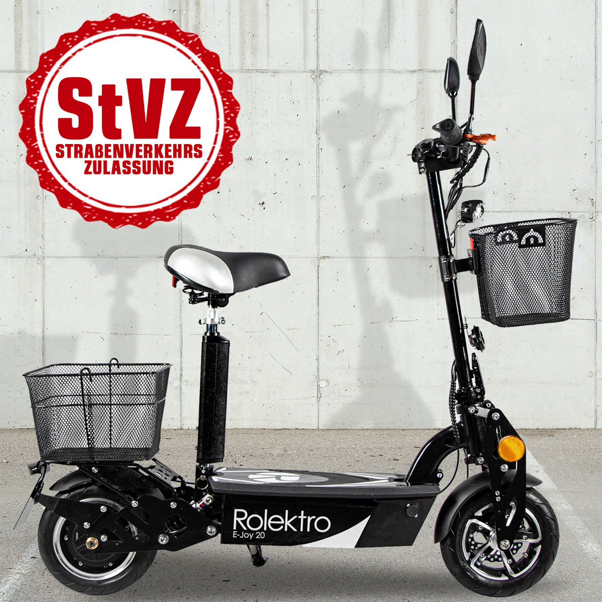 Rolektro E-Scooter „E-Joy 20“, faltbar, Schwarz Bild 2