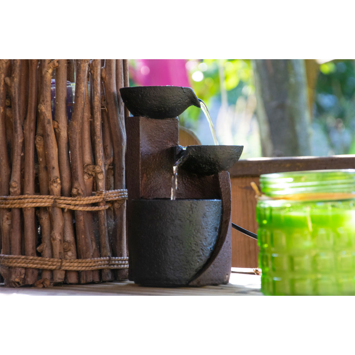 dobar Zimmerbrunnen 14,2 x 22 x 14,2 cm dunkelgrau-schwarz Bild 4