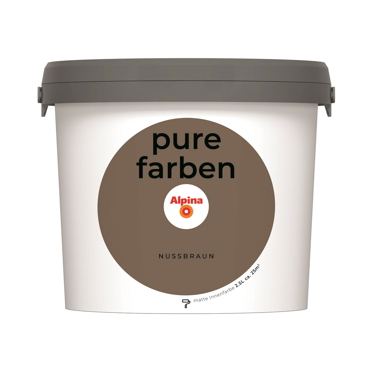 Alpina Innenfarbe pure farben 2,5 L Nussbraun matt Bild 1