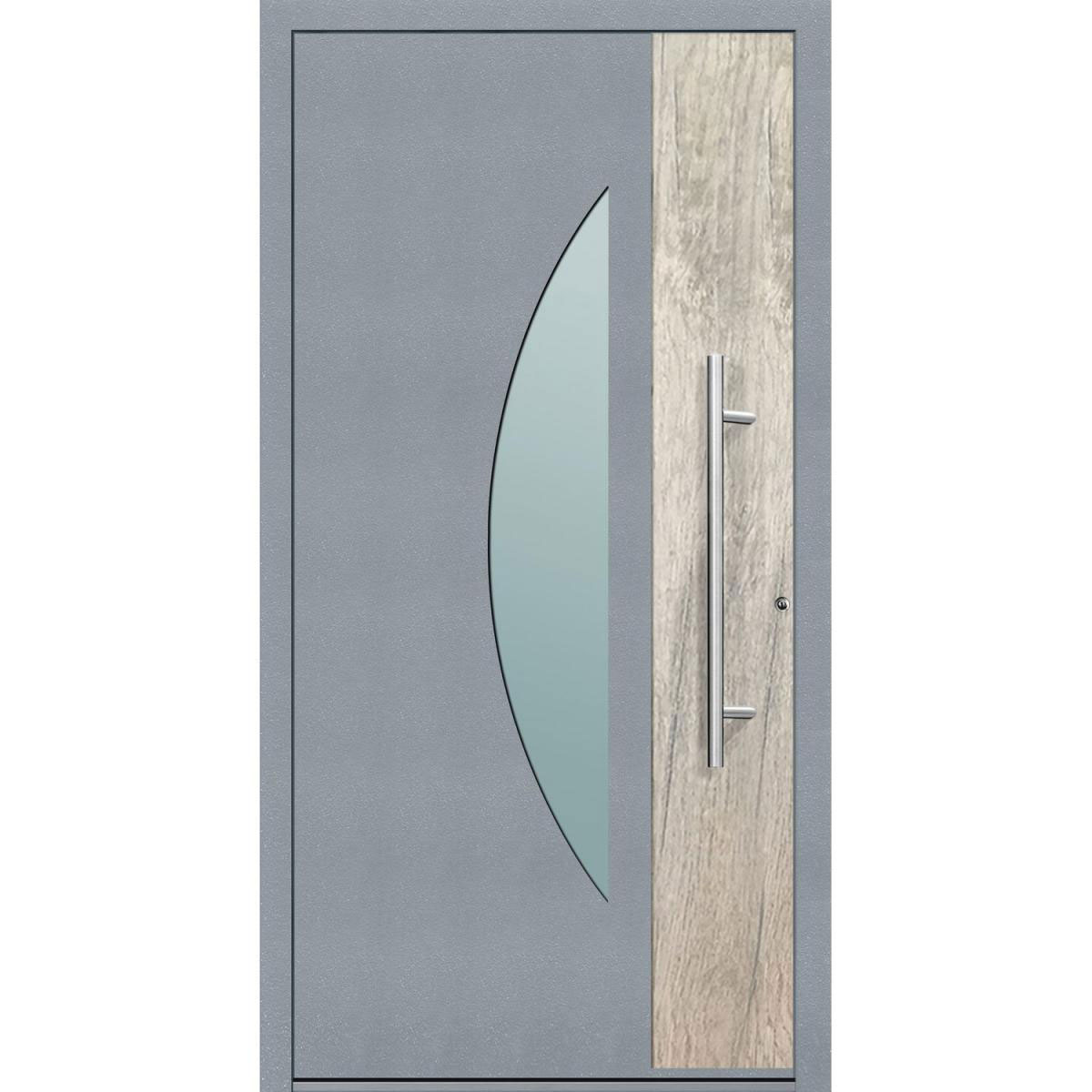 Aluminium Sicherheits-Haustür Modena Exklusiv 75 mm grau 100 x 210 cm Anschlag rechts inkl Griffset Bild 1
