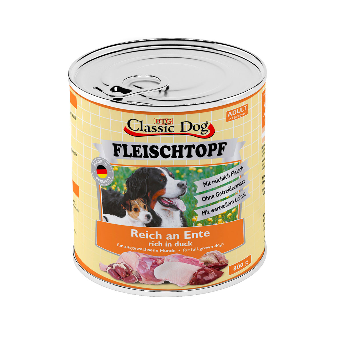 Classic Dog Hundefutter Fleischtopf Ente 800 g