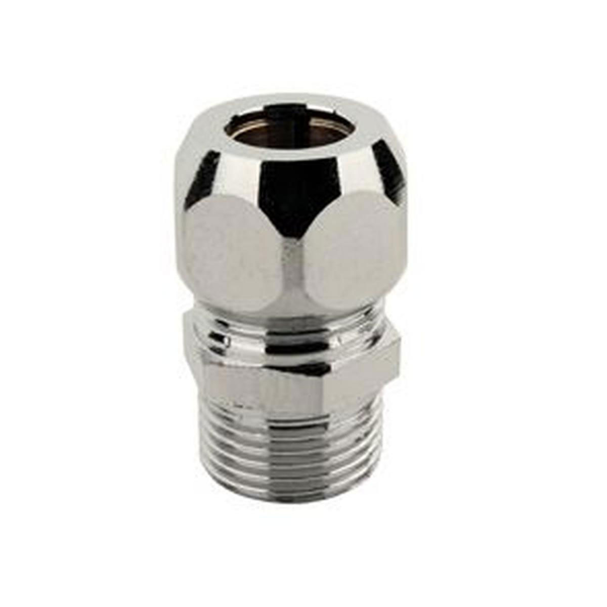 Kirchhoff Verschraubung mit Quetsch-Verschraubung 3/8"AG x 10 mm verchromt