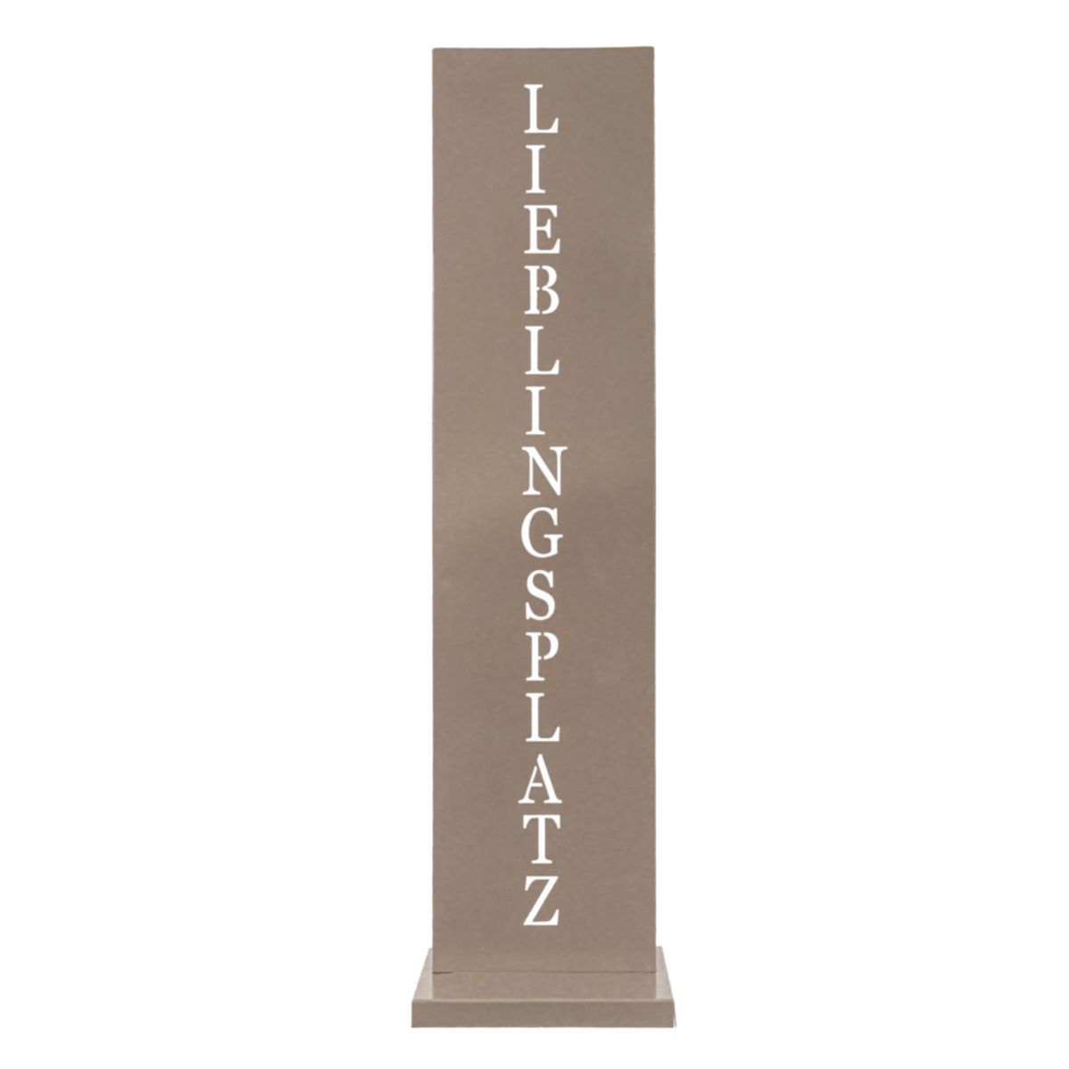 Dekoaufsteller Lieblingsplatz, Metall, beige,  22x78x15 cm