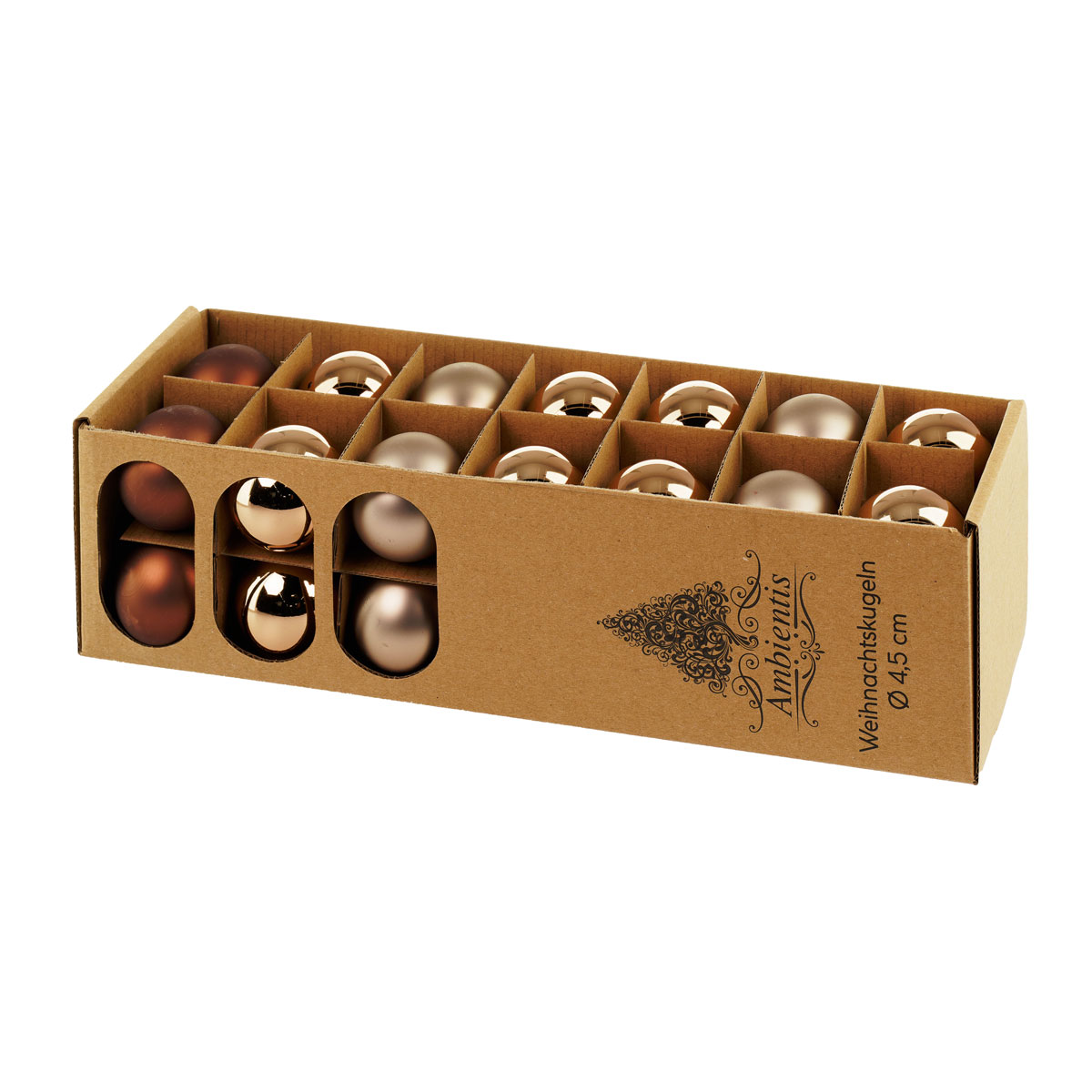 Ambientis Glaskugeln 4,5 cm braun champagner Mix Bild 2