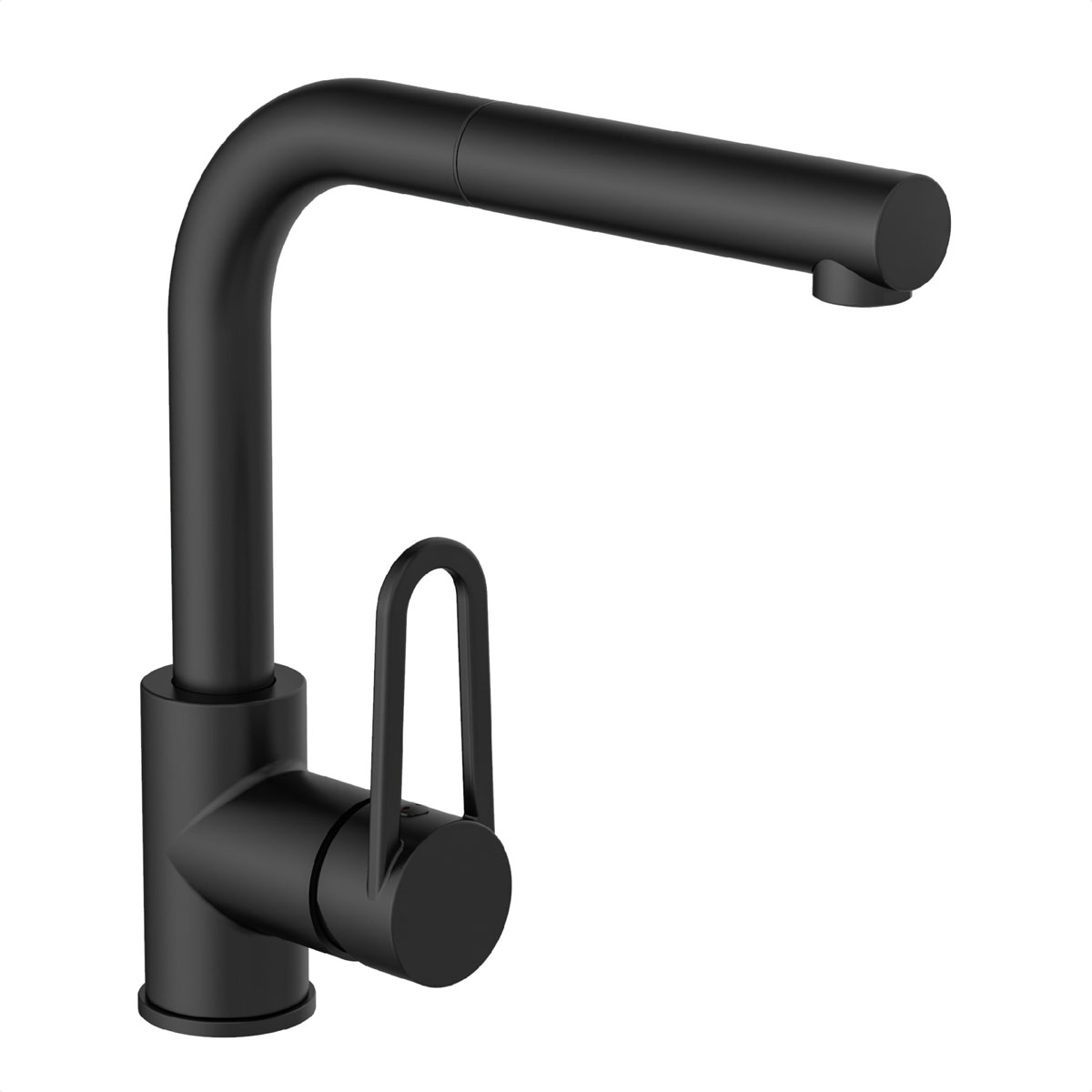 Schütte Spülarmatur Design Ring schwarz matt mit herausziehbarer Geschirrbrause