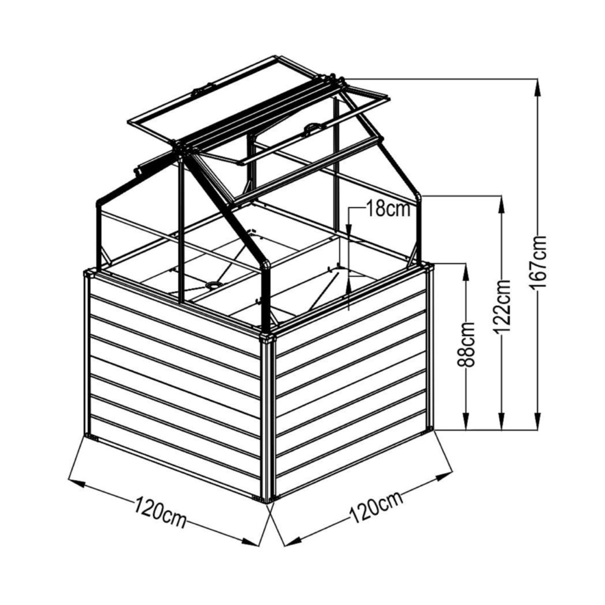 Westmann Hochbeet Store & Grow 120x120x167cm Bild 6