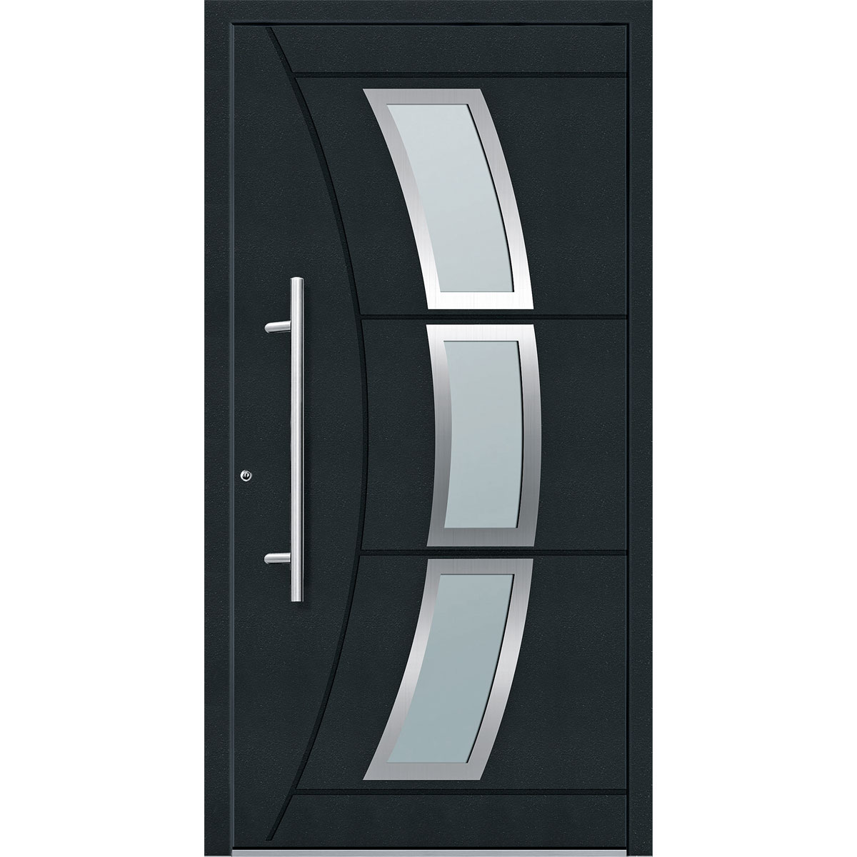 Aluminium Sicherheits-Haustür Venedig Superior 60 mm anthrazit 110 x 210 cm Anschlag links inkl Griffset