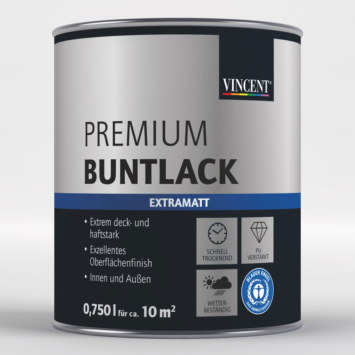 Vincent Premium Buntlack silber metallic extramatt 750 ml
