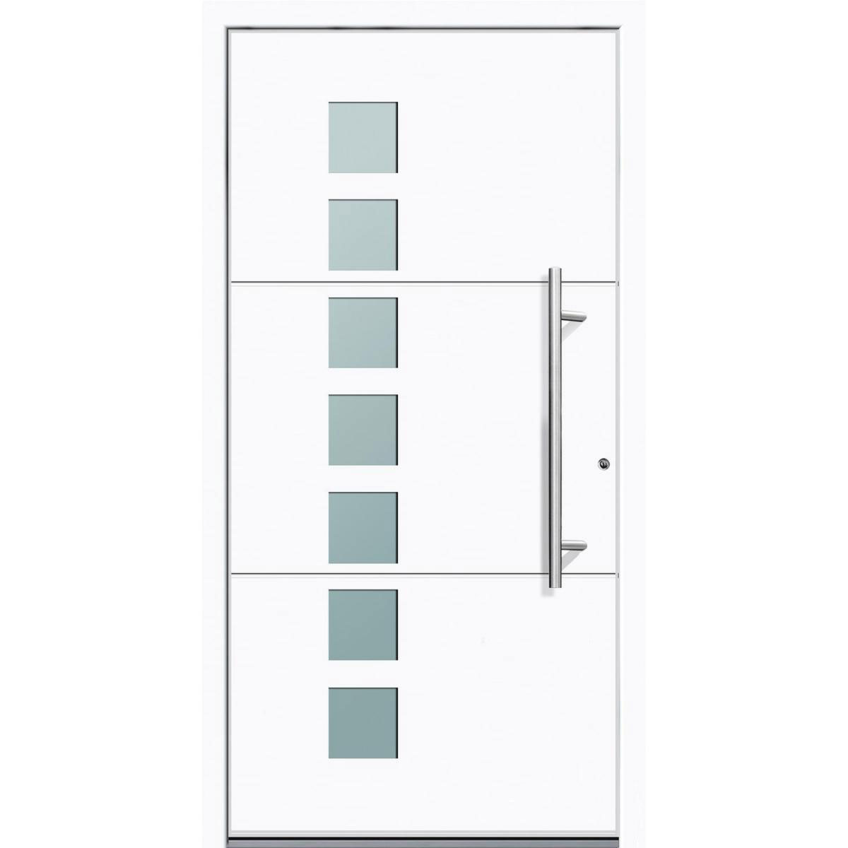 Aluminium Sicherheits-Haustür Padua Superior 60 mm weiß 110 x 210 cm Anschlag rechts inkl Griffset Bild 1