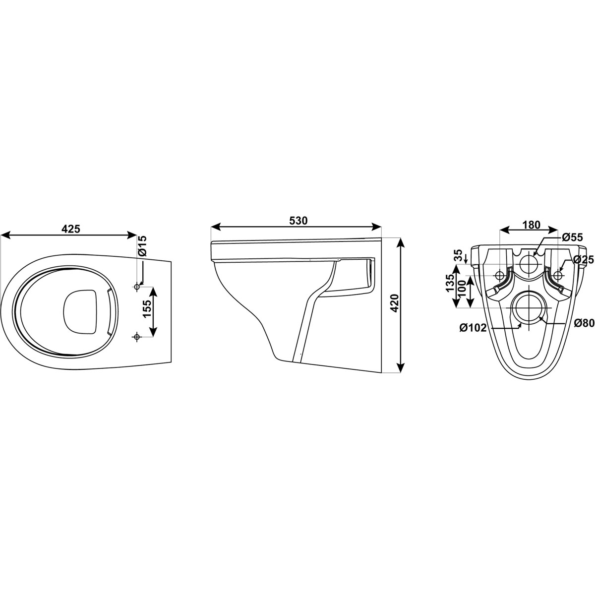 Cornat erhöhtes Wand WC spülrandlos +6cm Tiefspüler Bild 3