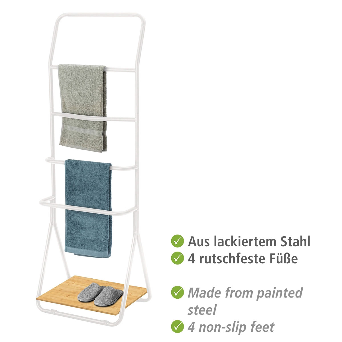 Wenko  Handtuchhalter Verona Weiß Handtuchständer 4 Stangen Bild 4