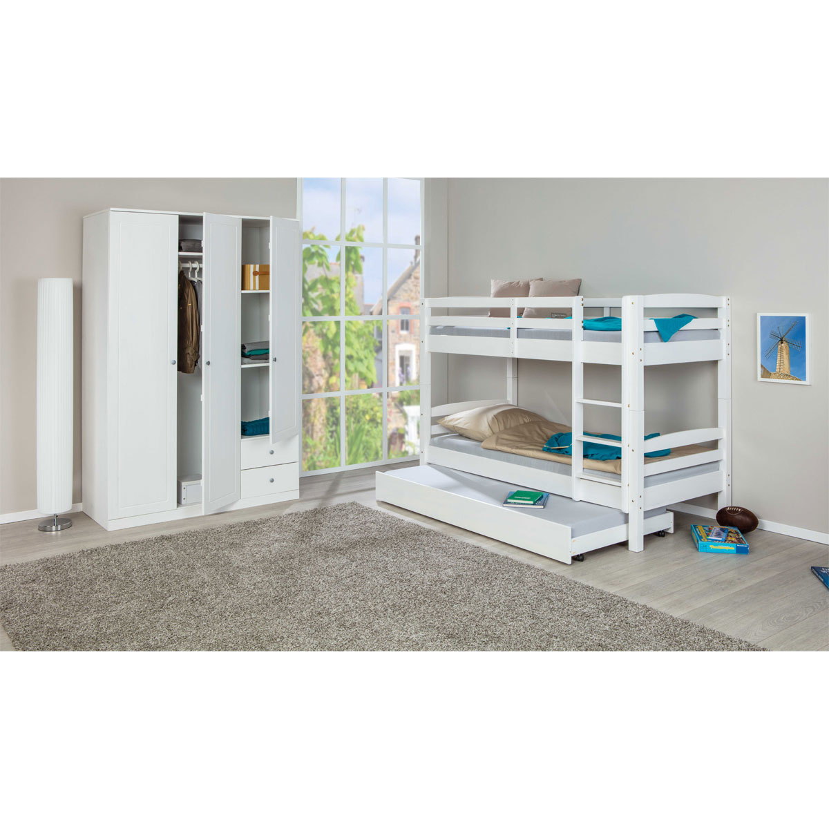 Inter Link Etagenbett „Annika“, 200x90cm, mit 2 Rosten, weiß Bild 9