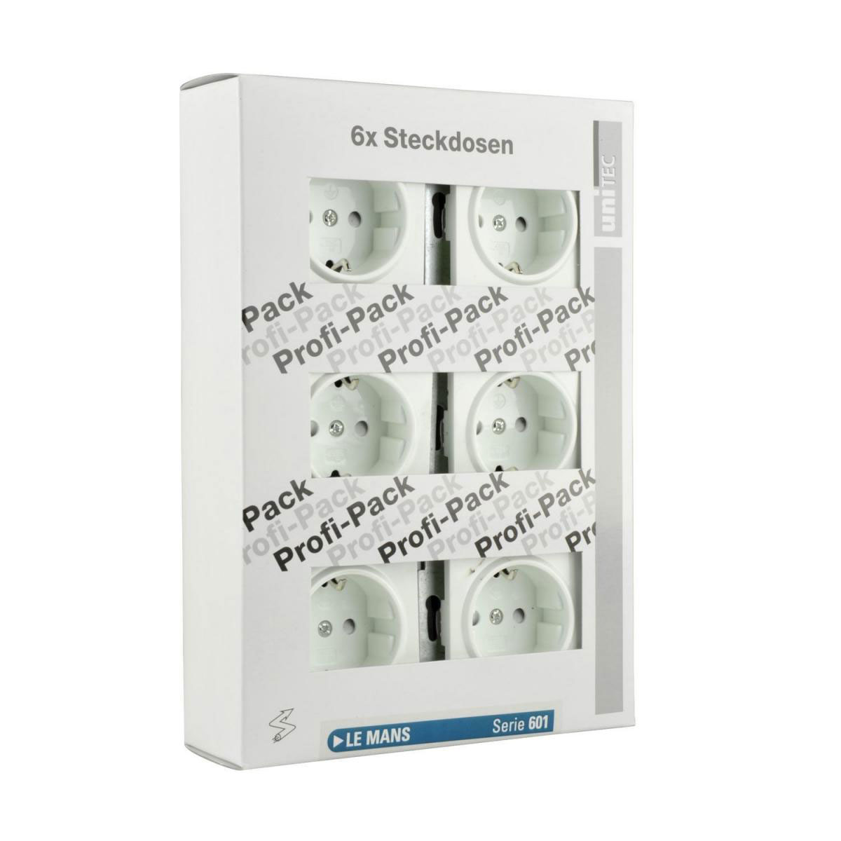 PROFI-PACK-SET Steckdosen Le Mans alpinweiß 6 Stück Serie 601