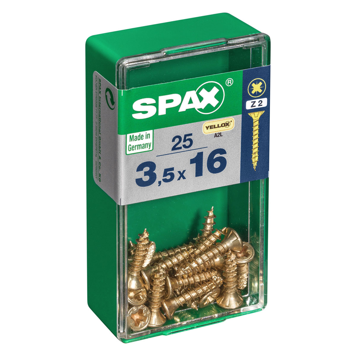 Spax Universalschrauben Yellox Senkkopf 3,5 x 16 S 25 Stück Bild 2