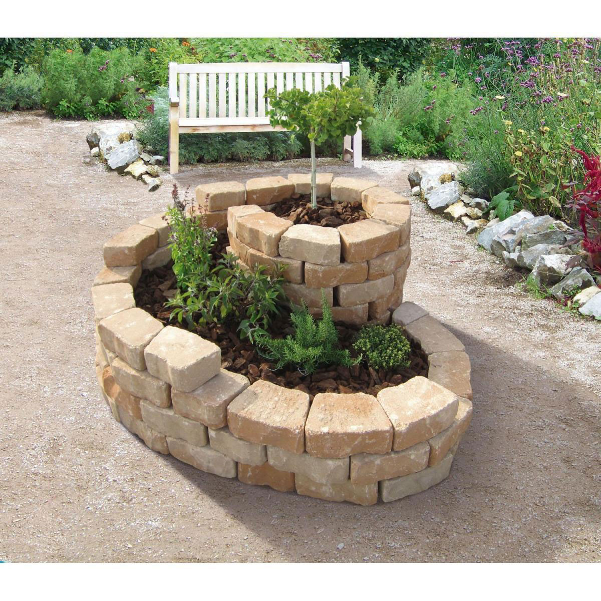 Diephaus  Kräuterschnecke 160 x 140 cm Sandstein