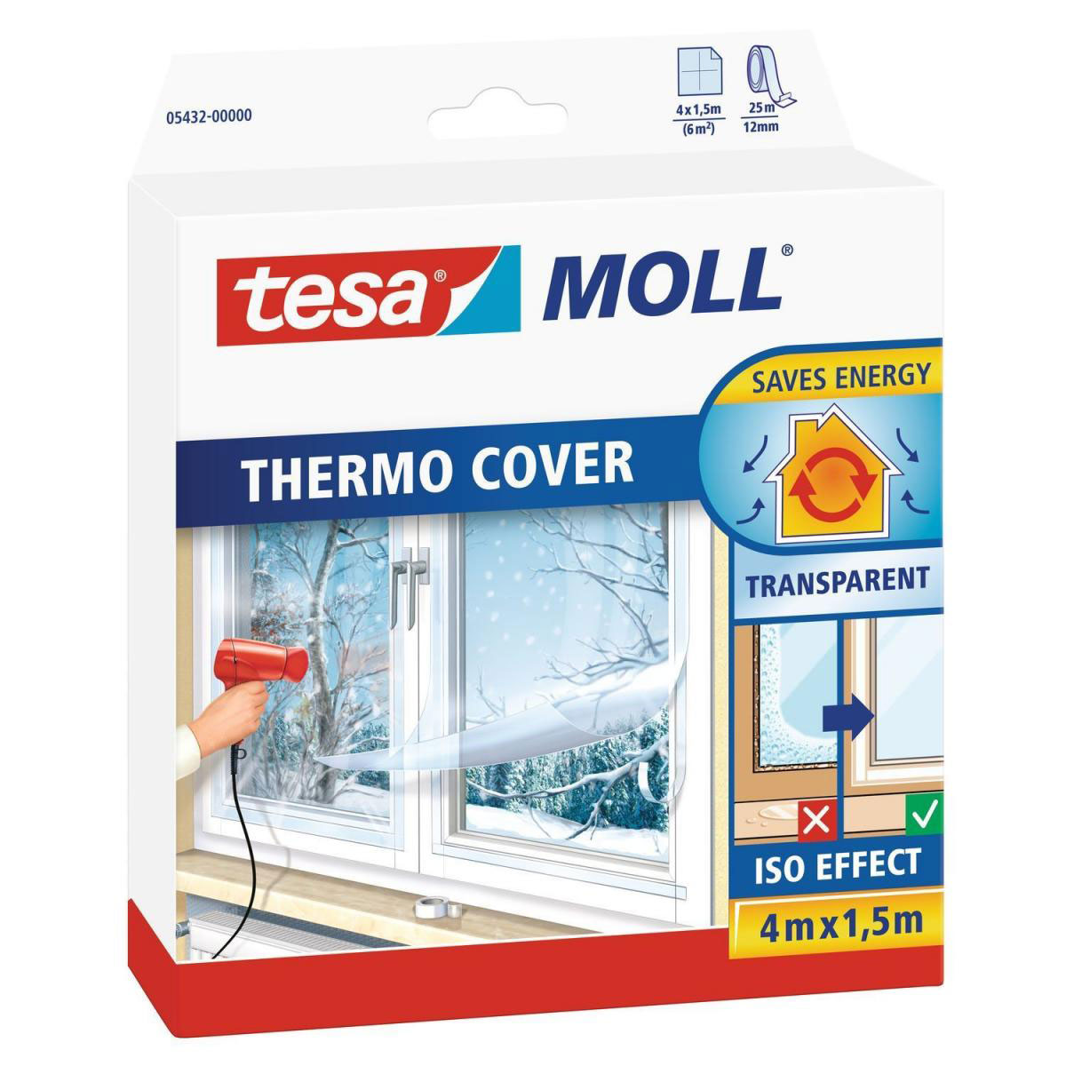 Tesa Fenster-Isolierfolie Moll 1,5 x 4,0 m transparent Bild 2