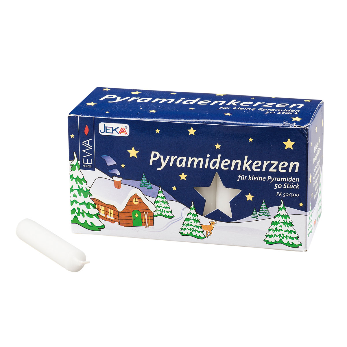 Pyramidenkerzen 50er Pack Weiß klein