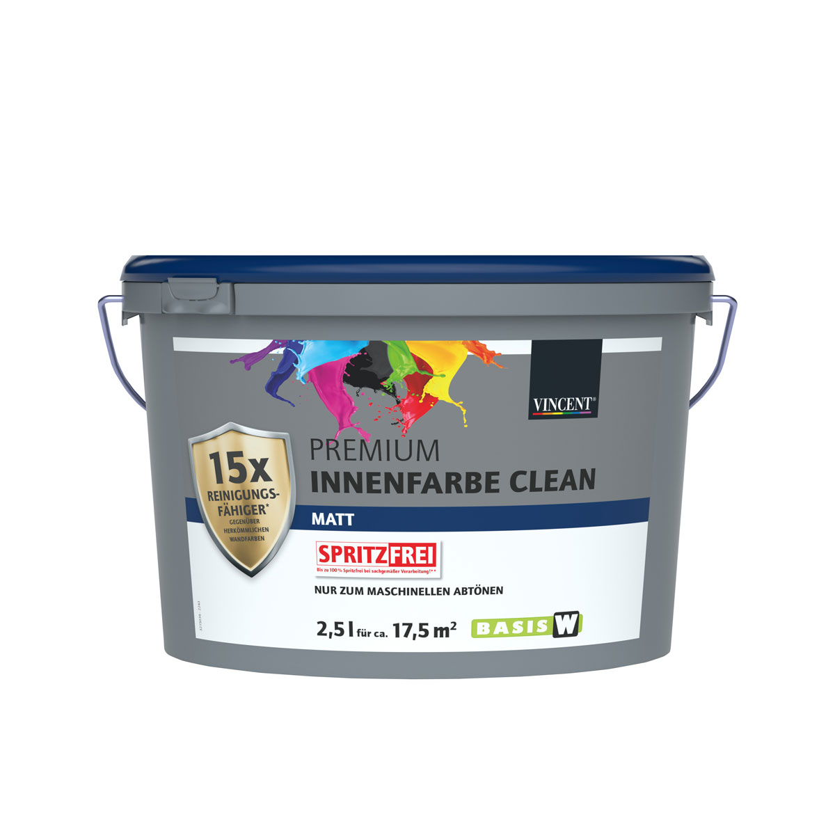 Vincent Wandfarbe Premium Innenfarbe Clean MIX IT! matt 2,5 L