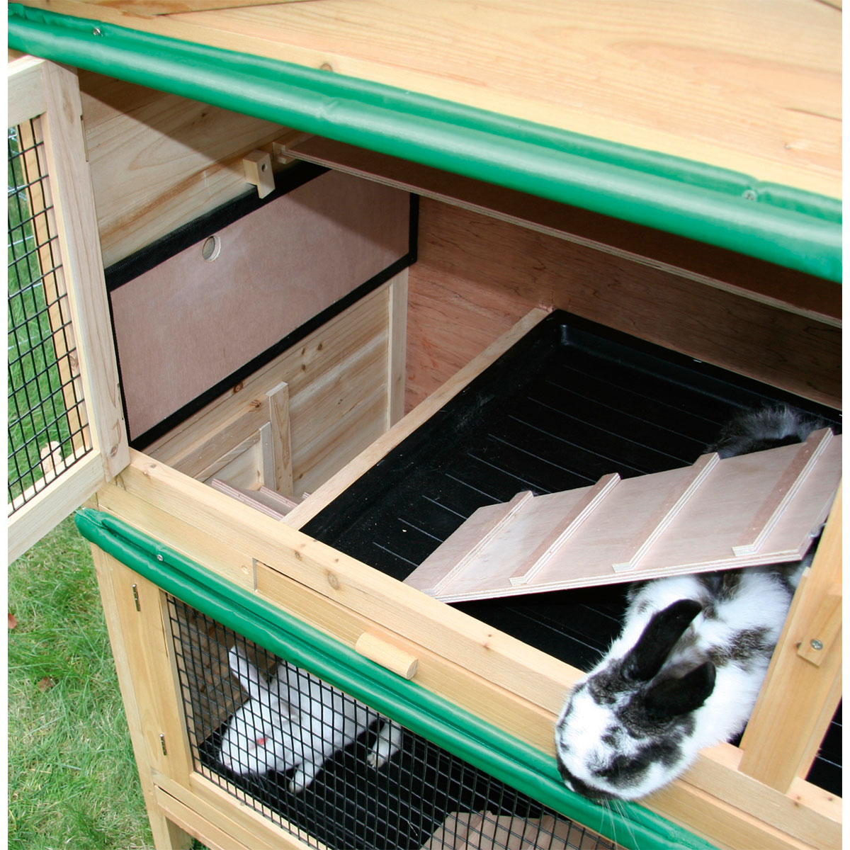 Nagerhaus Appartment 118 x 130 x 61 cm grün-natur Bild 3