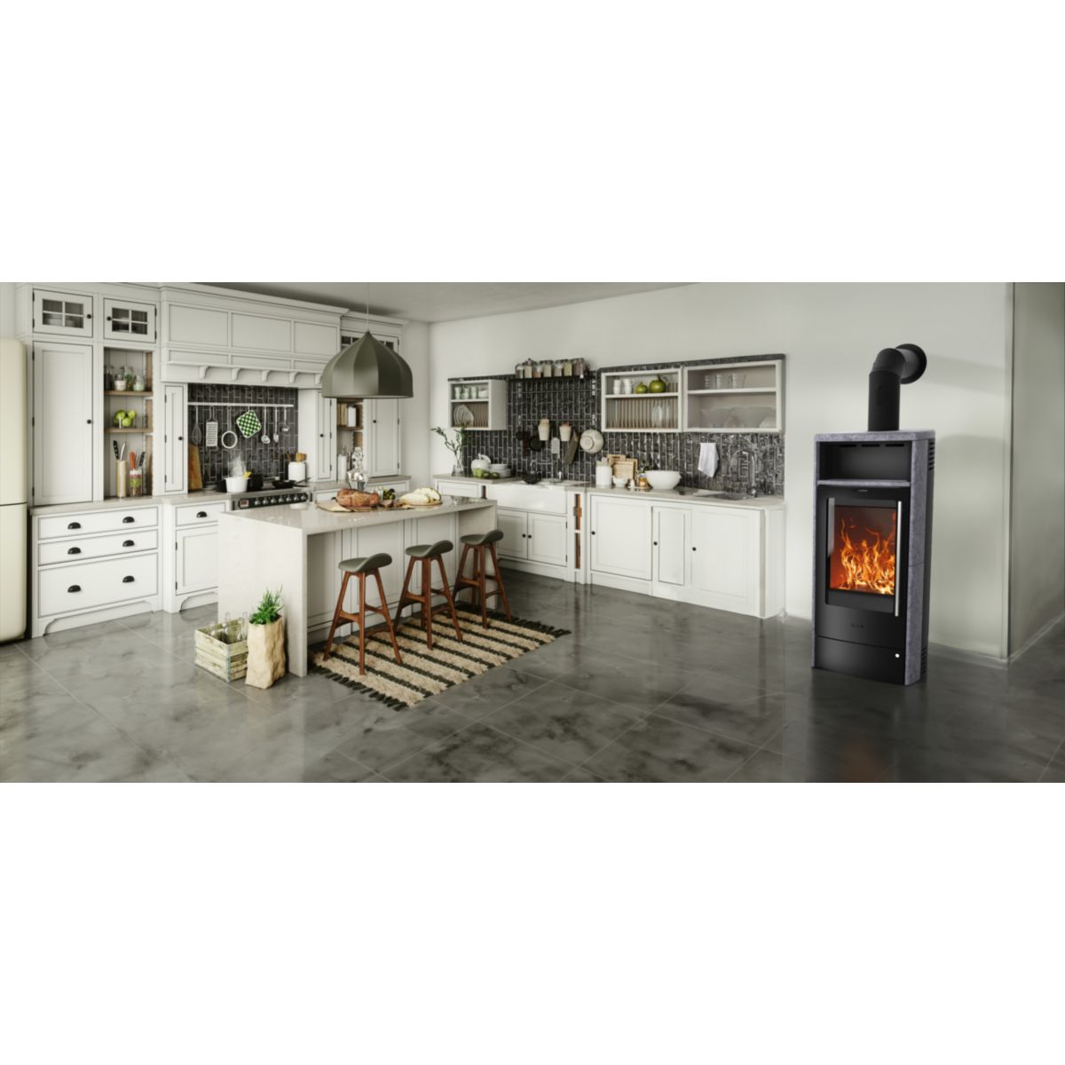 Fireplace Kaminofen Torino Speckstein Bild 2