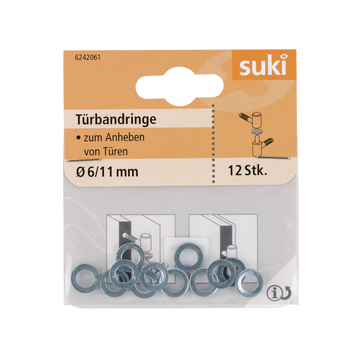 Suki Türbandring Stahl Durchmesser 6x Durchmesser 11 x 2 cm 12 Stück Bild 1