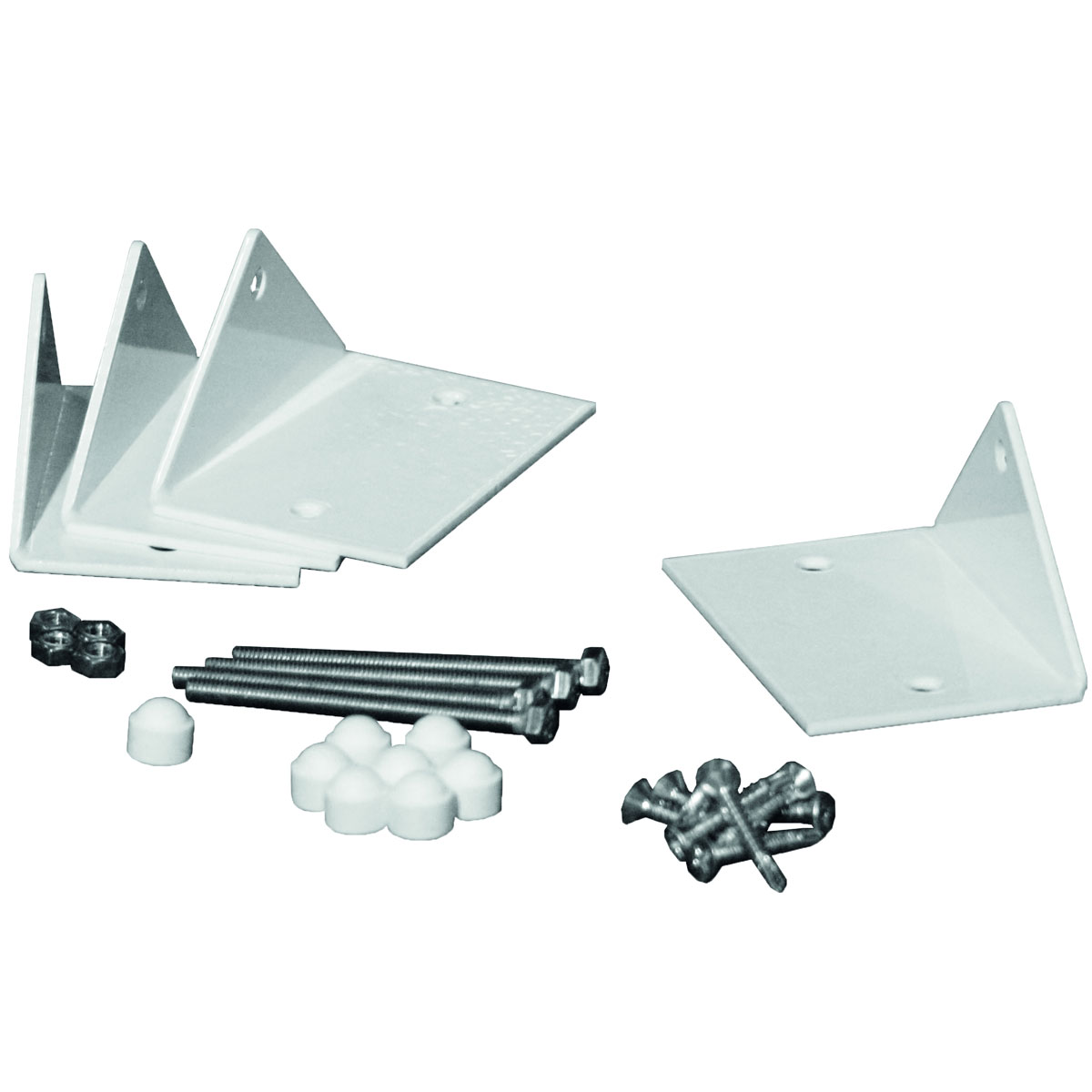 Ideenwelt T&J Zaunserie TRENDLINE Befestigungsset 4 Halter inkl Schrauben und Abdeckkappen