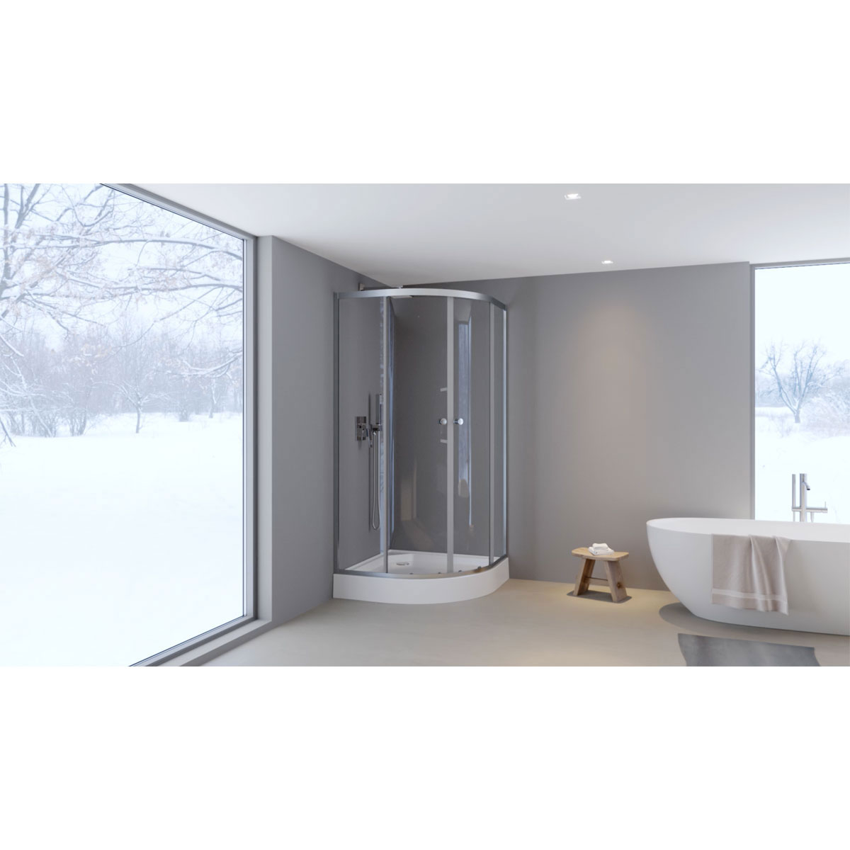 Aurlane Komplettdusche Silverline rund 90 x 200 x 90 cm Bild 8