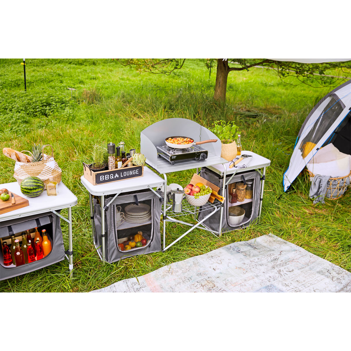 Haveson Camping-Multifunktionstisch Aluminium klappbar Bild 6