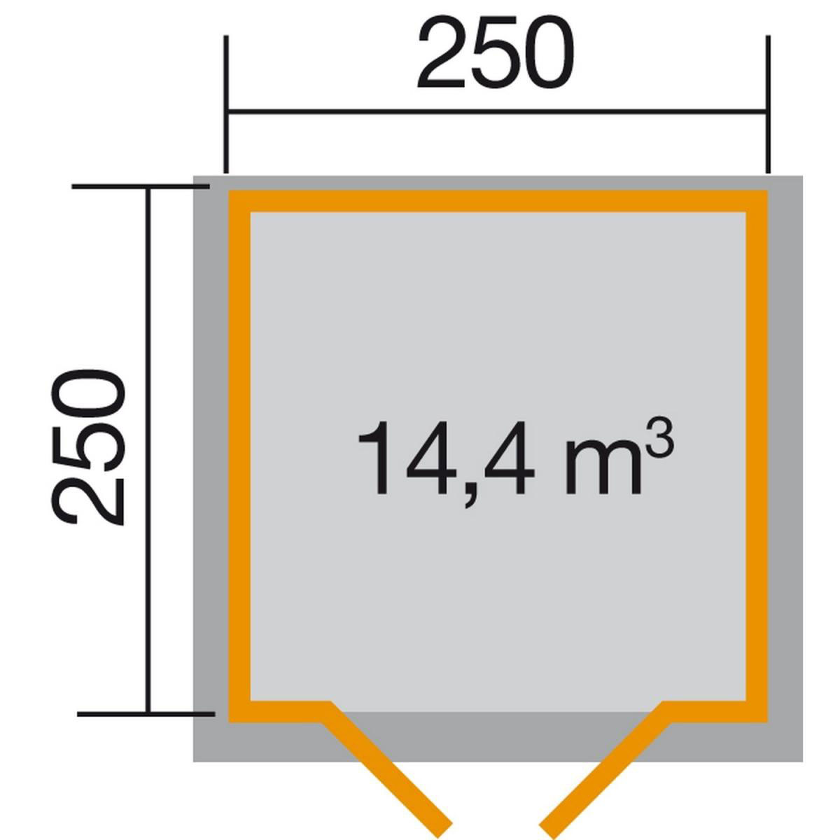 Weka Gartenhaus Premium 28 mm Doppeltür 250 x 250 cm Bild 2