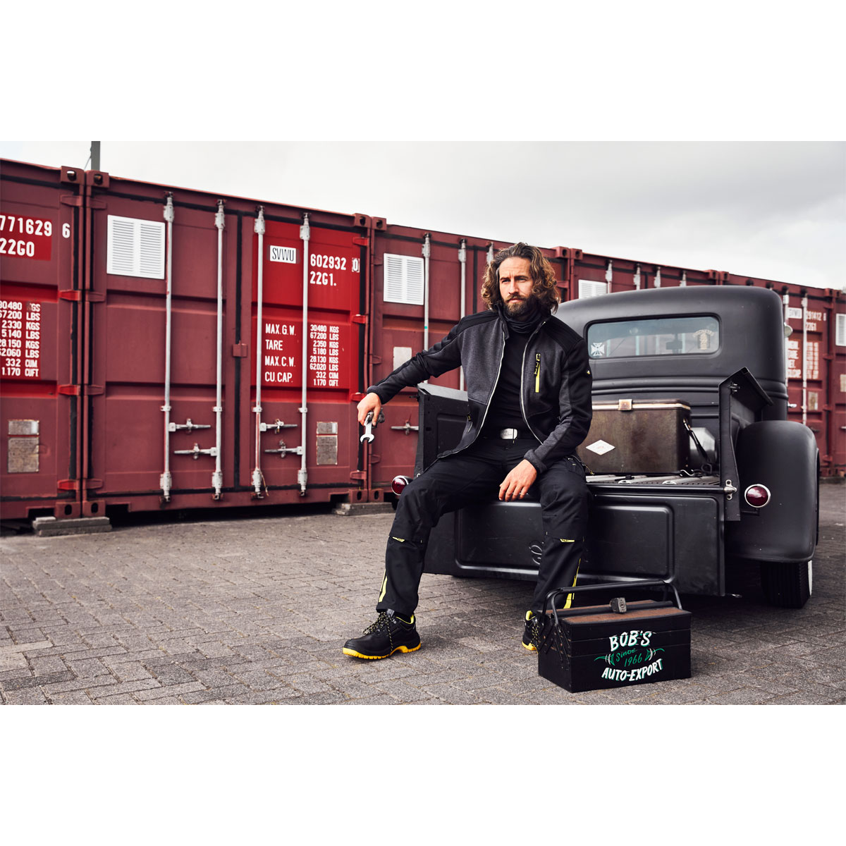 Terrax Workwear Herren-Arbeitshose schwarz/gelb Größe 48 Bild 3