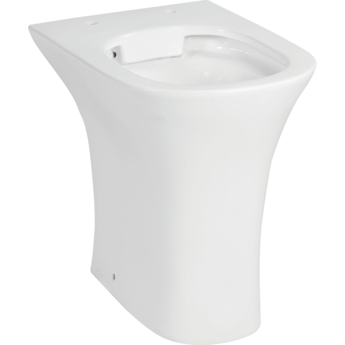 sanicomfort Stand-WC REKIA, erhöht 47 cm, Flachspüler, spülrandlos, Abgang waagrecht, Sanitärkeramik, weiß, ohne WC-Sitz