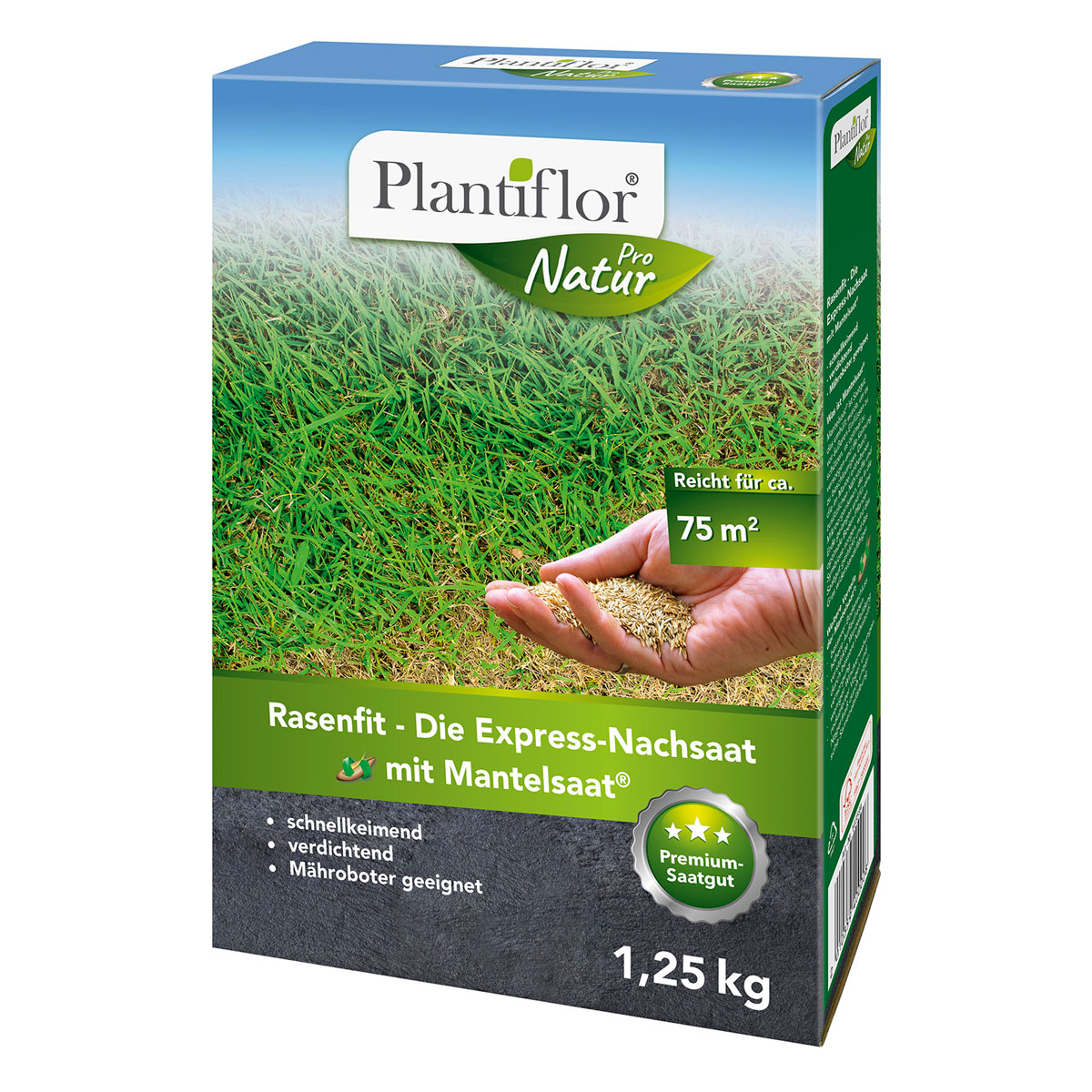 Plantiflor Rasenfit - Die Express-Nachsaat mit Mantelsaat® 1,25kg