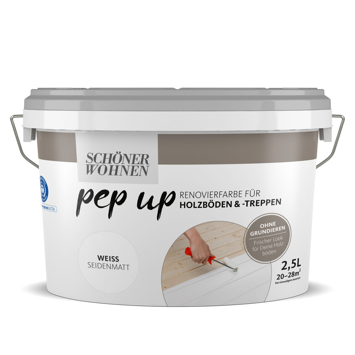 Schöner Wohnen Farbe pep up Holzfußböden und -treppen Lack weiß 2,5 L Bild 1