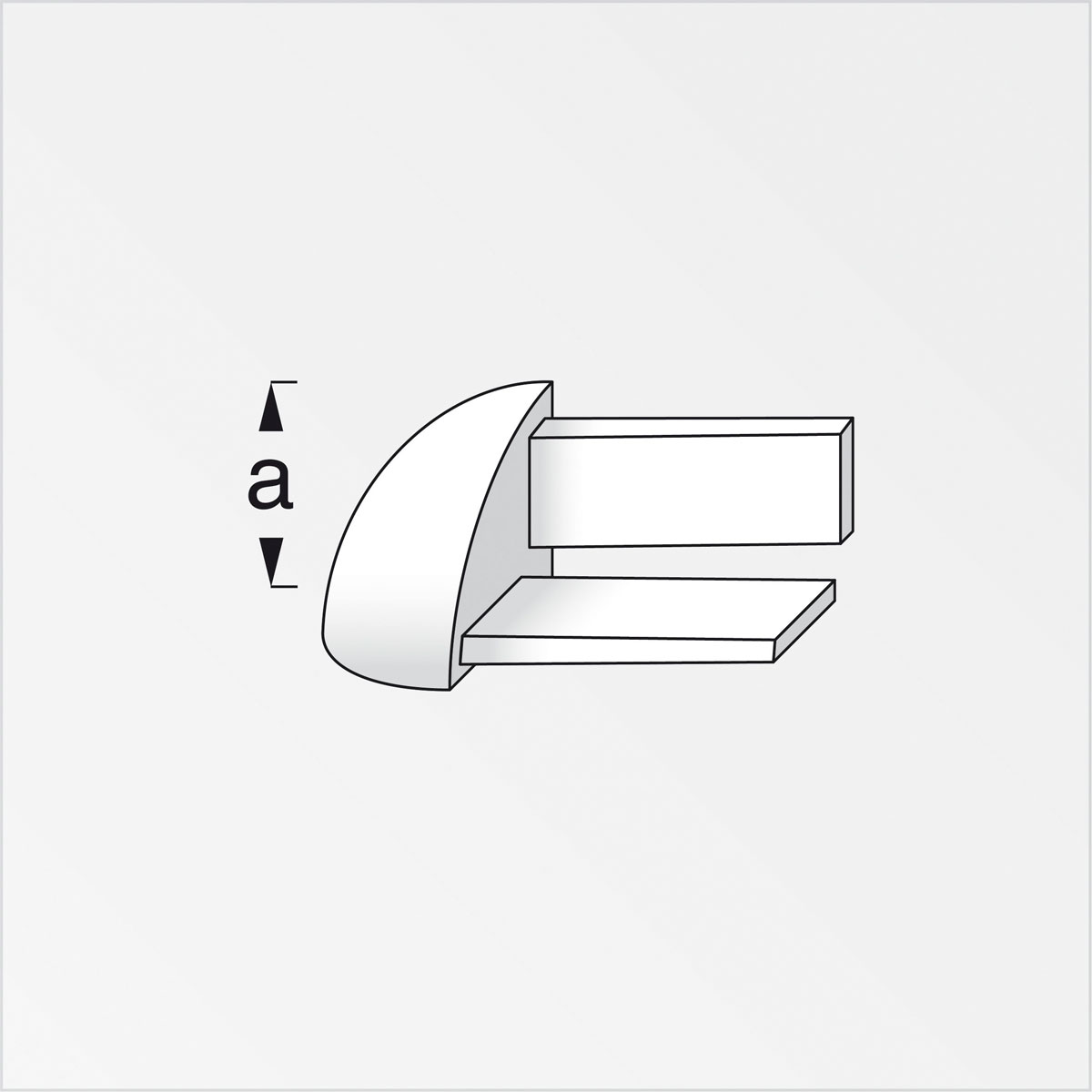 Fundamo Viertelkreis-Außeneck 8 mm jasmin 4 Stück Bild 2