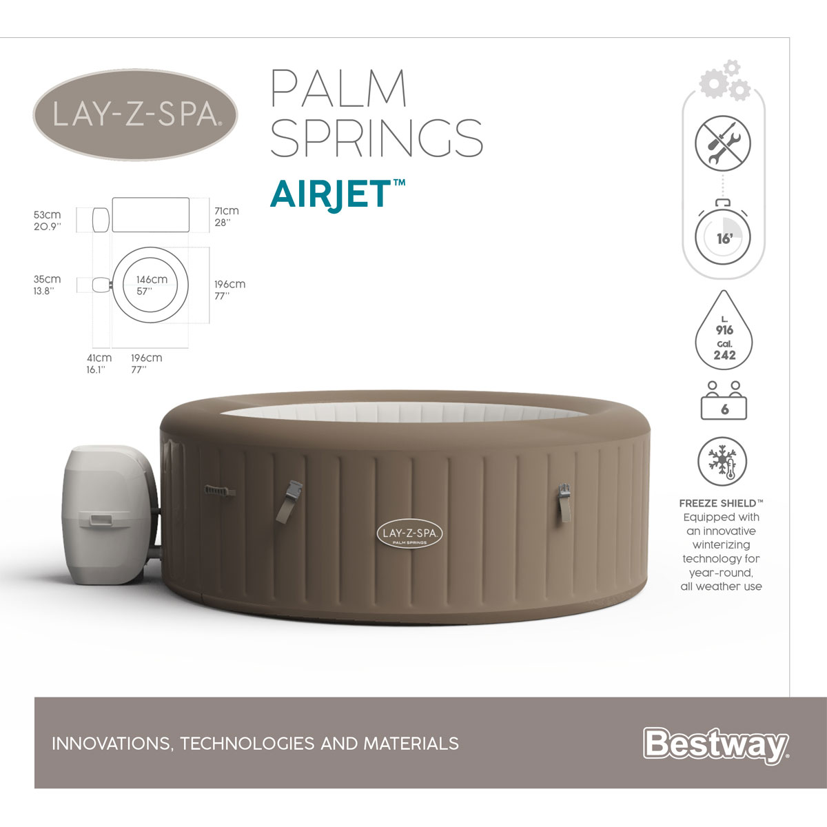 Bestway AirJet Palm Springs Durchmesser 196 x 71 cm Bild 6