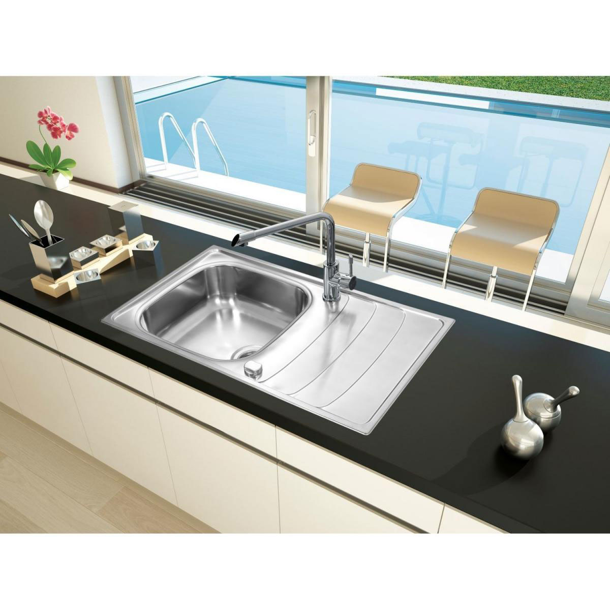 Respekta Miami Edelstahlspüle MIAMI86X50 86 x 50 cm Bild 2