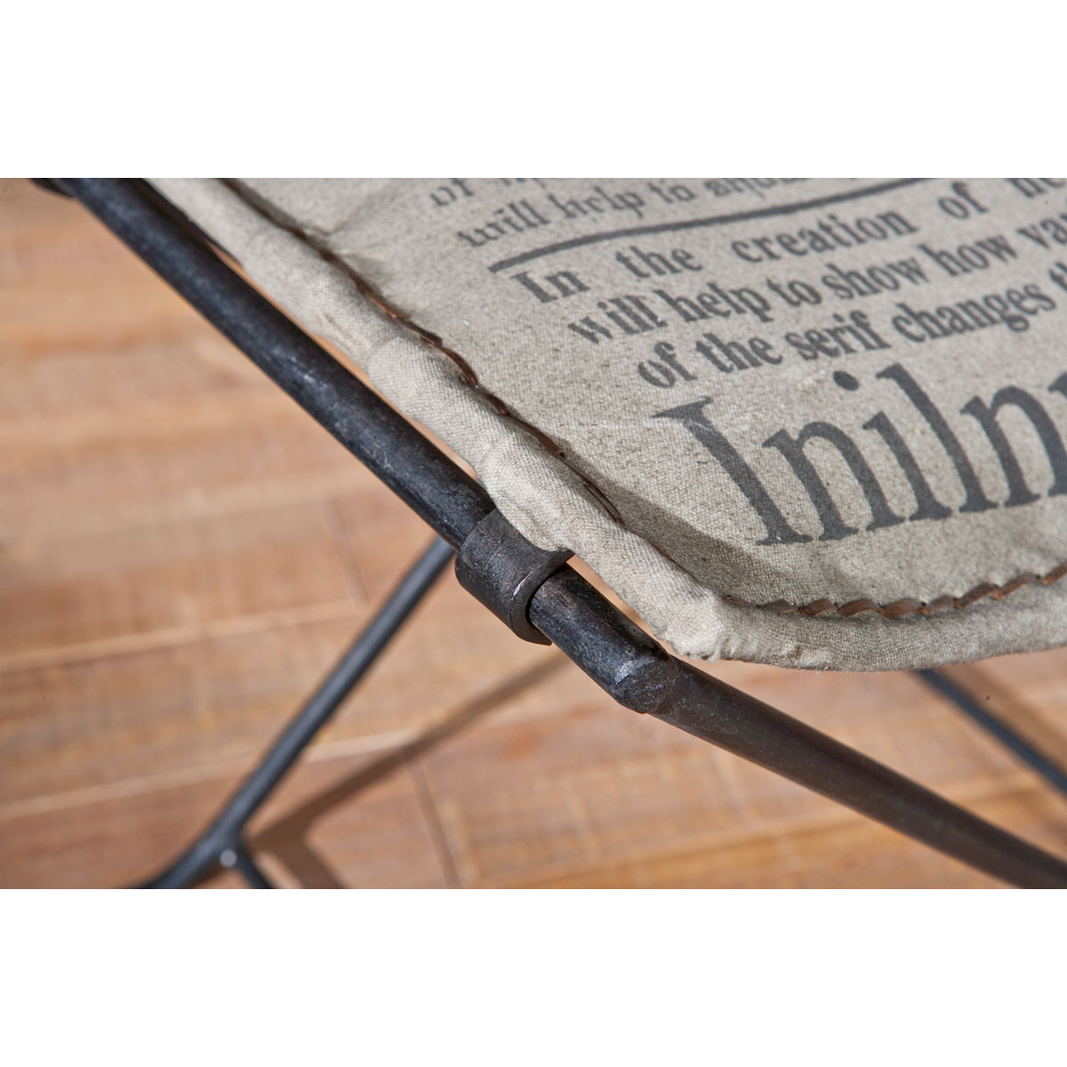 Inter Link Sitzhocker „Kalinga“, Metall mit Canvas, grau, 50x47x40 cm Bild 9