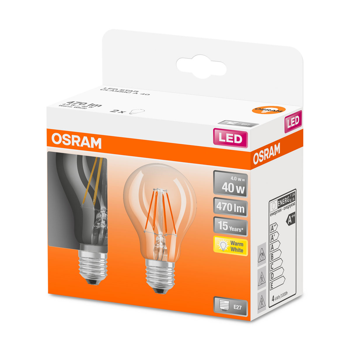 Osram LED-Glühlampe warmweiß 40W 2 Stück Bild 2