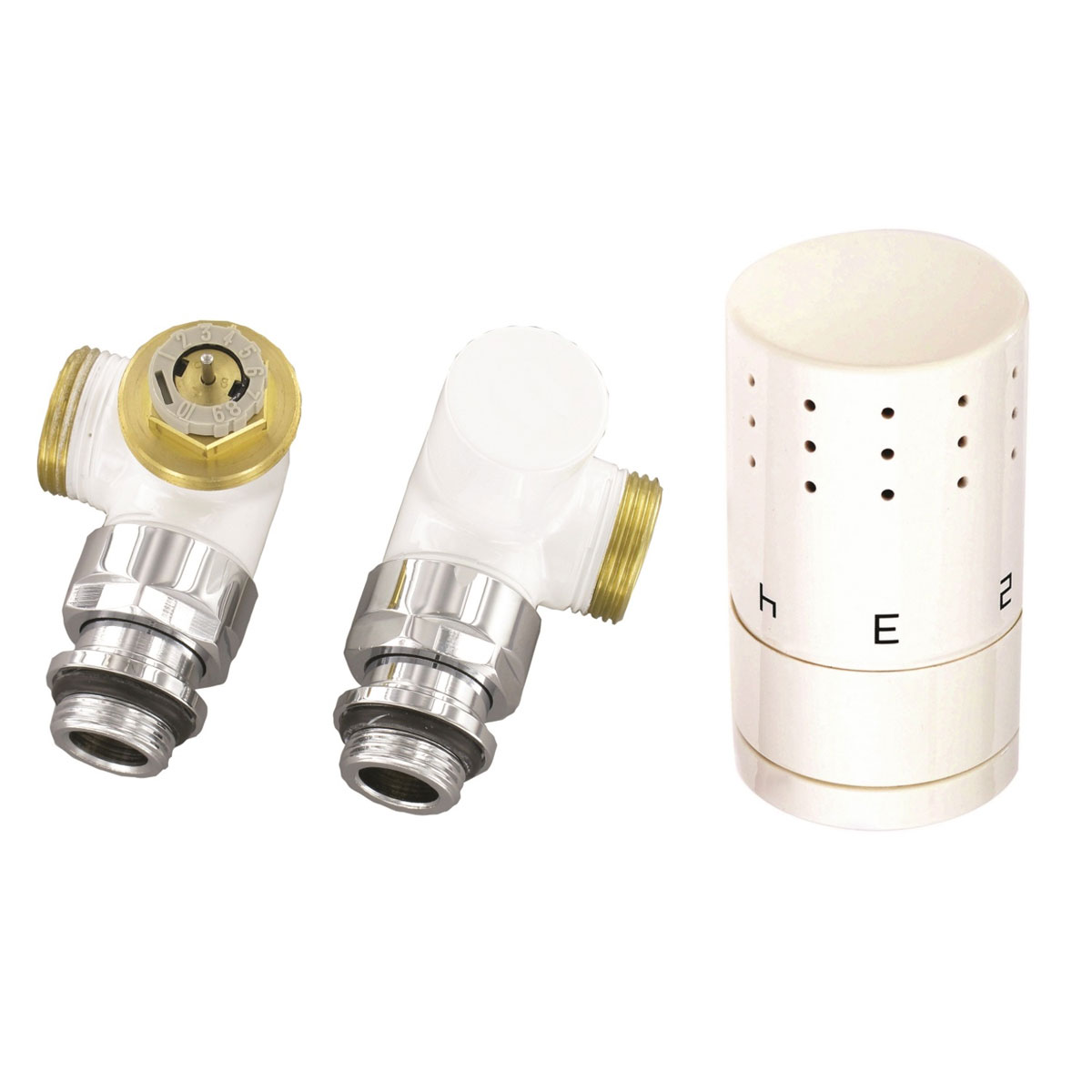 Ximax  Heizkörper Zubehör Thermostatset Winkelform Typ SX Winkeleck 16 mm Weiß