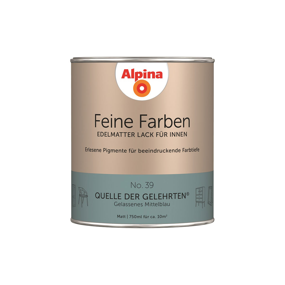Alpina  Buntlack Feine Farben Lack No 39 Quelle der Gelehrten edelmatt 750ml