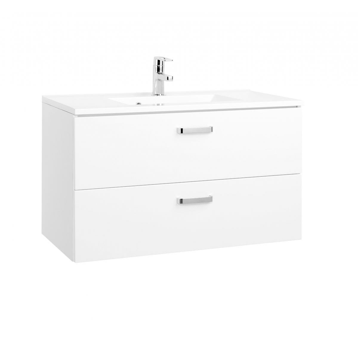 HELD Waschtisch 90 weiß Hochglanz 2 Ausz&uumlge