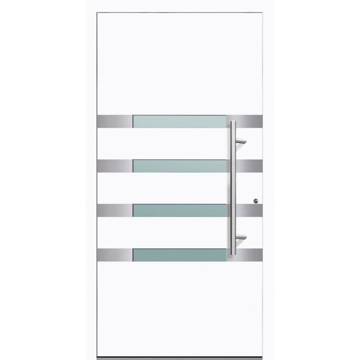 Aluminium Sicherheits-Haustür Brescia Exklusiv 75 mm weiß 110 x 210 cm Anschlag rechts inkl Griffset Bild 1