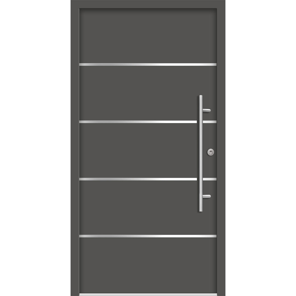 SplenDoor  Premium-Haustür Passivedoor Visby RC2 energiesparend einbruchsicher anthrazit 100 x 210 cm rechts Bild 1