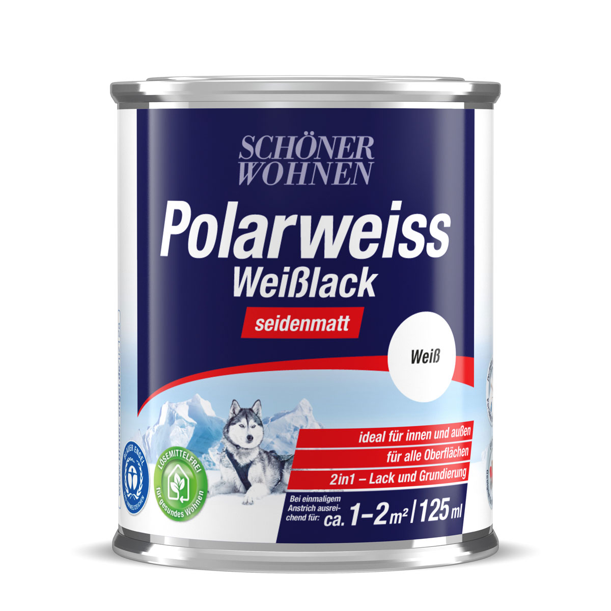 Schöner Wohnen Farbe Weißlack Polarweiß seidenmatt 125 ml Bild 1