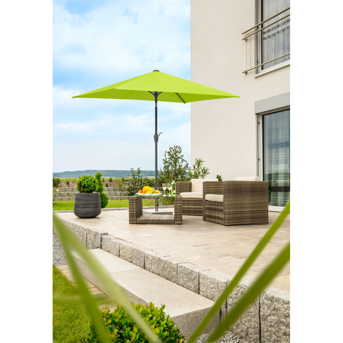Schneider Schirme Sonnneschirm Bilbao 210 x 130 cm apfelgrün Bild 4