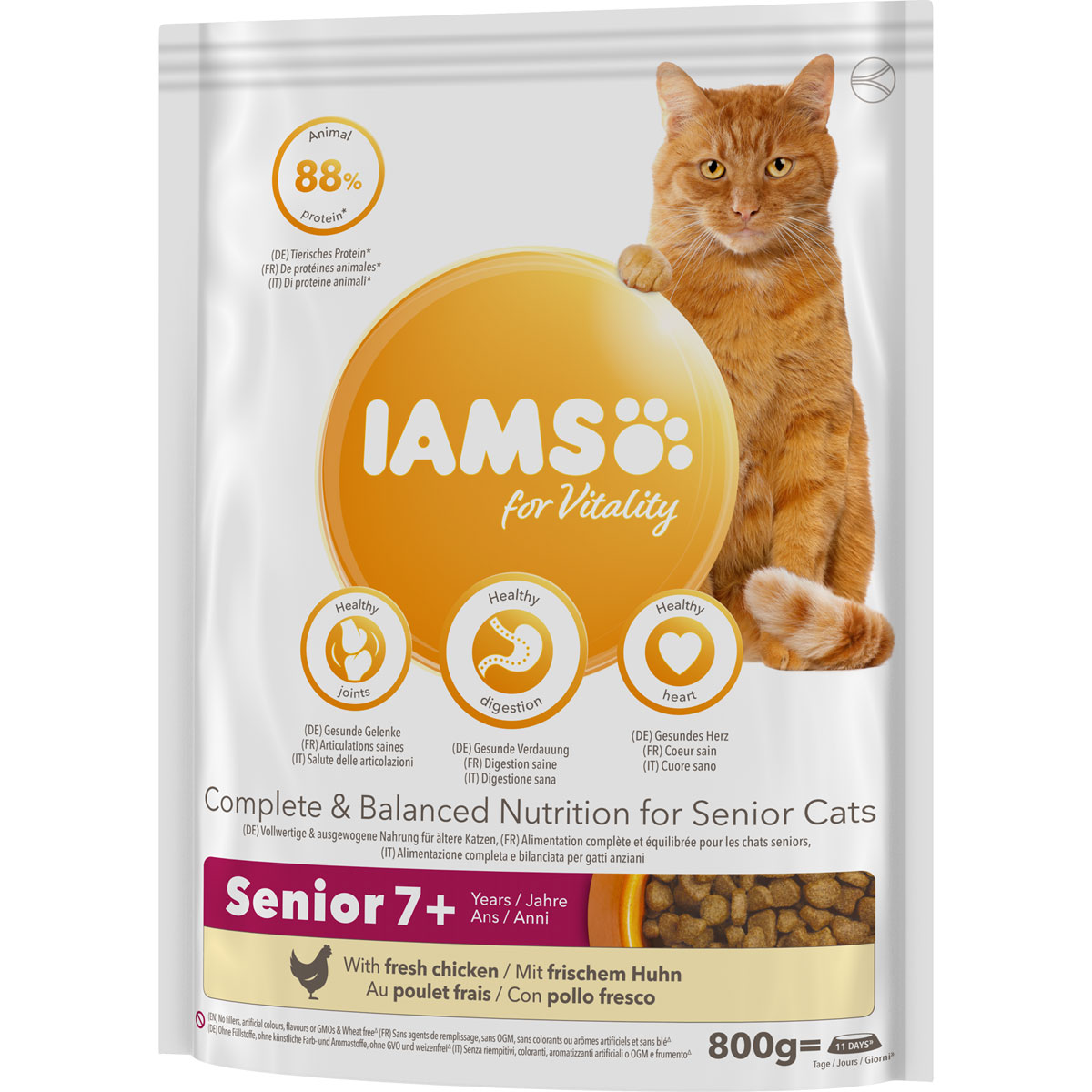 IAMS Trockenfutter Vital Katze Senior Huhn 800 g